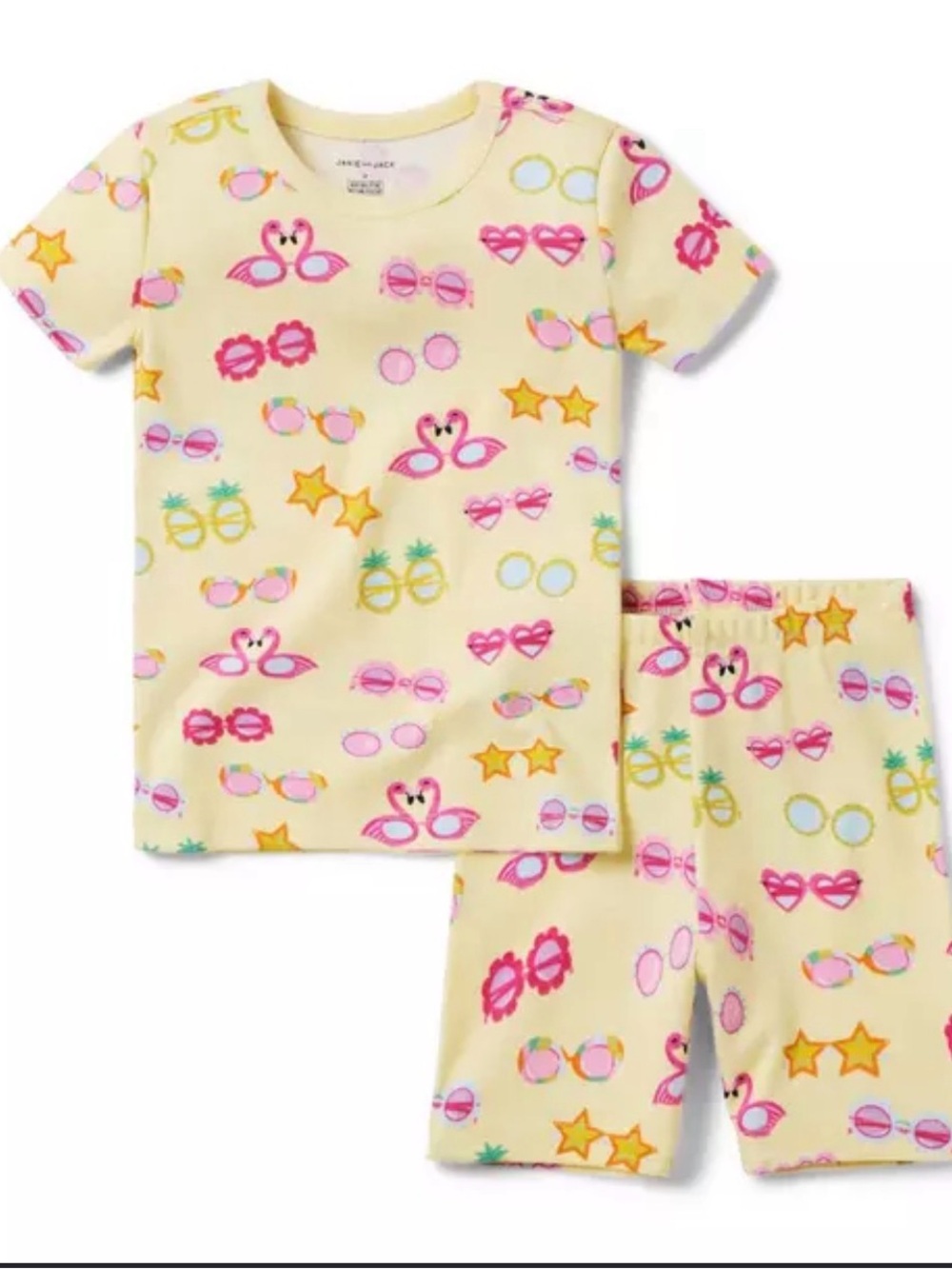 Janie and Jack Yellow Star & Donut Print Two-Piece Pajama Set